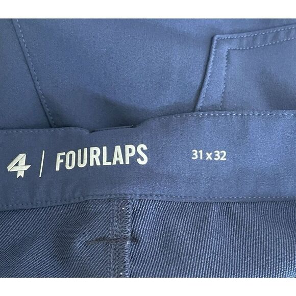 Fourlaps 31 x 32 Traverse Performance Chino Tech Pants Blue Slim Leg Four Laps - Picture 6 of 10